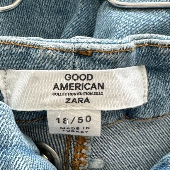 NWT Good American x Zara waist nipping high rise skinny jeans SIZE 18 - Picture 3 of 12